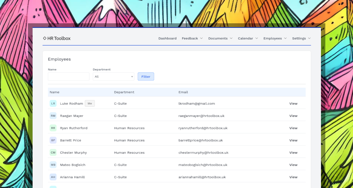 screenshot of the HR Toolbox human resources software